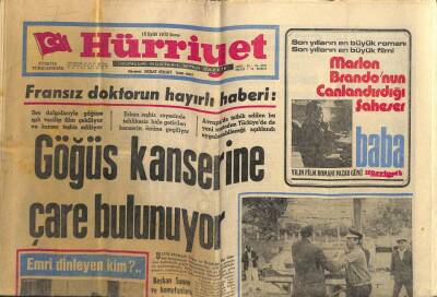 Hürriyet Gazetesi 15 Eylül 1972 - Göğüs Kanserine Çare Bulunuyor GZ77653 - 1