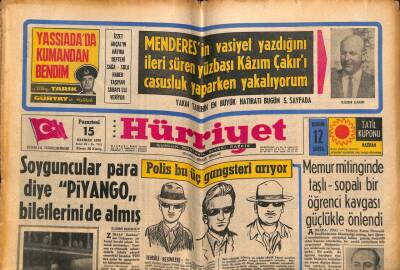 Hürriyet Gazetesi 15 Haziran 1970 - Memur Mitinginde Taşlı - Sopalı Bir Öğrenci Kavgası Güçlükle Önlendi GZ77808 - 1