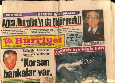 Hürriyet Gazetesi 15 Haziran 1983 - Ağca , Burgibayı Öldürecekti GZ81751 - 1