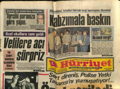 Hürriyet Gazetesi 15 Haziran 1985 - 300 Maliyeci , İstanbul Halinde Vergi Operasyonu Düzenledi GZ76534 - 1