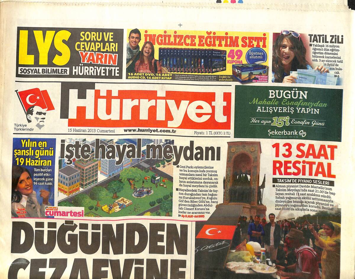 Hürriyet Gazetesi 15 Haziran 2013 - İran'da Sandık Başı - Dolar Fobisi GZ159701 - 1