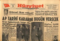 Hürriyet Gazetesi 15 Kasım 1961 - AP Tarihi Kararını Bugün Verecek GZ67467 - 1