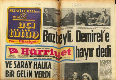 Hürriyet Gazetesi 15 Kasım 1973 - Bozbeyli Demirele Hayır Dedi GZ97478 - 1