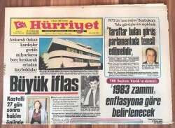 Hürriyet Gazetesi 15 Kasım 1982 - Büyük İflas GZ1789 - 1