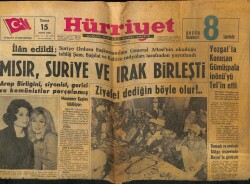 Hürriyet Gazetesi 15 Mart 1963 - Mısır , Suriye Ve Irak Birleşti GZ72631 - 2