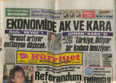 Hürriyet Gazetesi 15 Mayıs 1987 - Ekonomide Ak Ve Kara GZ62328 - 1