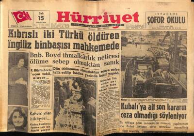 Hürriyet Gazetesi 15 Nisan 1958 - Kubalıya Ait Son Kararın Ceza Olmadığı Söyleniyor GZ68892 - 2