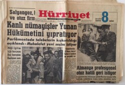 Hürriyet Gazetesi 15 Nisan 1962 - Kanlı Mümayişler Yunan Hükümetini Yıpratıyor - GZ16430 - 1