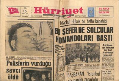 Hürriyet Gazetesi 15 Nisan 1969 - Polislerin Vurduğu Savcı Rahmi Gönültaş Öldü GZ54604 - 1