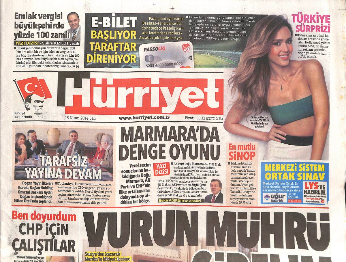 Hürriyet Gazetesi 15 Nisan 2014 - Bonkör Patron Bülent Ersoy - Fernandes Beşiktaş Defterini Kapatıp Ülkesine Dönme Kararı Aldı! GZ136978 - 1