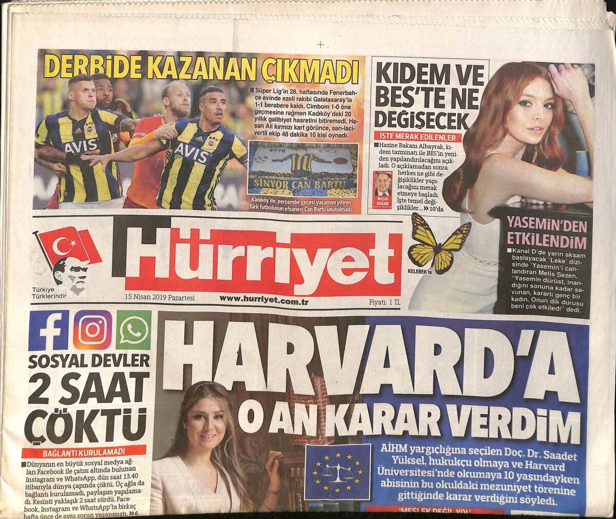 Hürriyet Gazetesi 15 Nisan 2019 - Kadıköy Geleneği - Maltepe'de Sona Yaklaşılıyor GZ154210 - 1