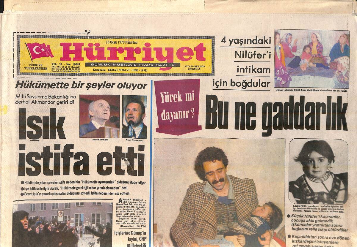 Hürriyet Gazetesi 15 Ocak 1979 - Hey Gidi Koca John Wayne Hey - Göksel Arsoy Geri Döndü GZ156711 - 1