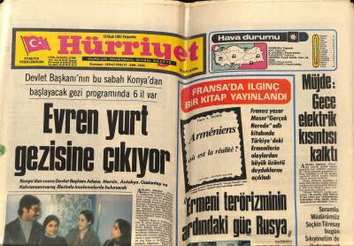 Hürriyet Gazetesi 15 Ocak 1981 - Devlet Başkanının Bu Sabah Konyadan Başlayacak Gezi Programında 6 İl Var GZ67797 - 1