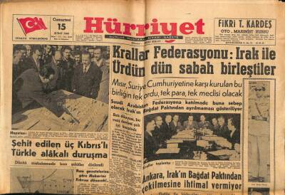Hürriyet Gazetesi 15 Şubat 1958 - Tunustaki Fransız Askerleri Kuşatıldı GZ68979 - 1