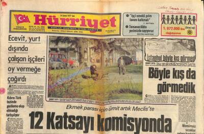 Hürriyet Gazetesi 15 Şubat 1977 - Ecevit , Yurt Dışında Çalışan İşçileri Oy Vermeğe Çağırdı GZ116222 - 1