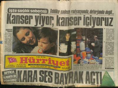 Hürriyet Gazetesi 15 Şubat 1987 - Kanser Yiyor , Kanser İçiyoruz GZ60774 - 1