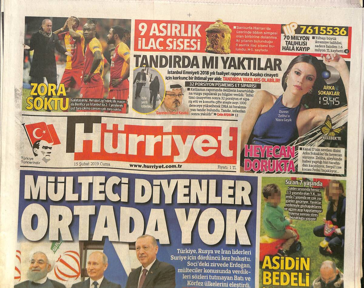 Hürriyet Gazetesi 15 Şubat 2019 - Cimbom Turu Ateşe Attı - CHP Örgütüne Atatürklü Tavsiyeler GZ154230 - 1