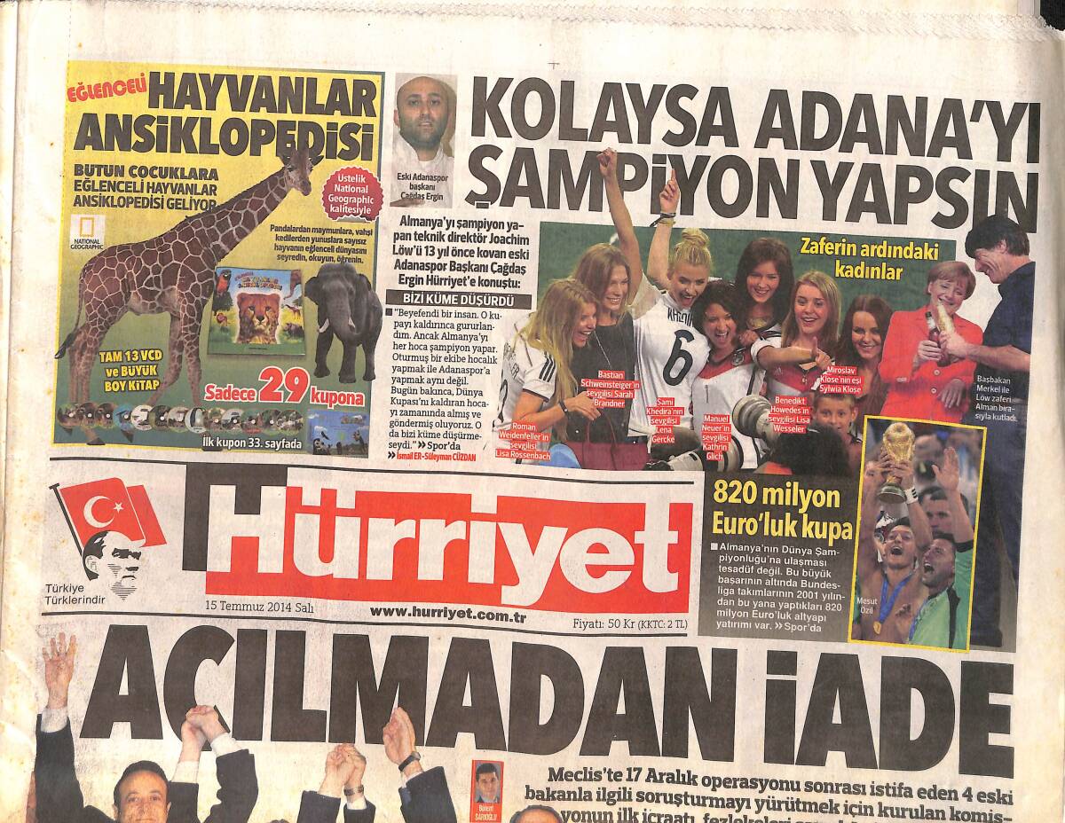 Hürriyet Gazetesi 15 Temmuz 2014 - Beren Saat Ayın Sonunda Kenan Doğulu İle Evlenecek - Ajda Pekkan: Abacı Pop Söylese Ben Yok Olurdum GZ155246 - 1