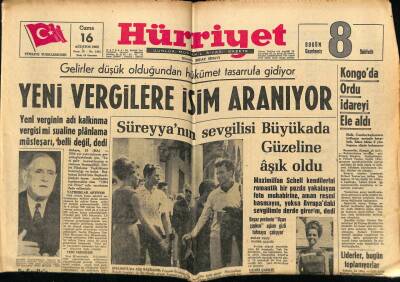 Hürriyet Gazetesi 16 Ağustos 1963 - Gelirler Düşük Olduğundan Hükümet Tasarrufa Gidiyor GZ68808 - 1