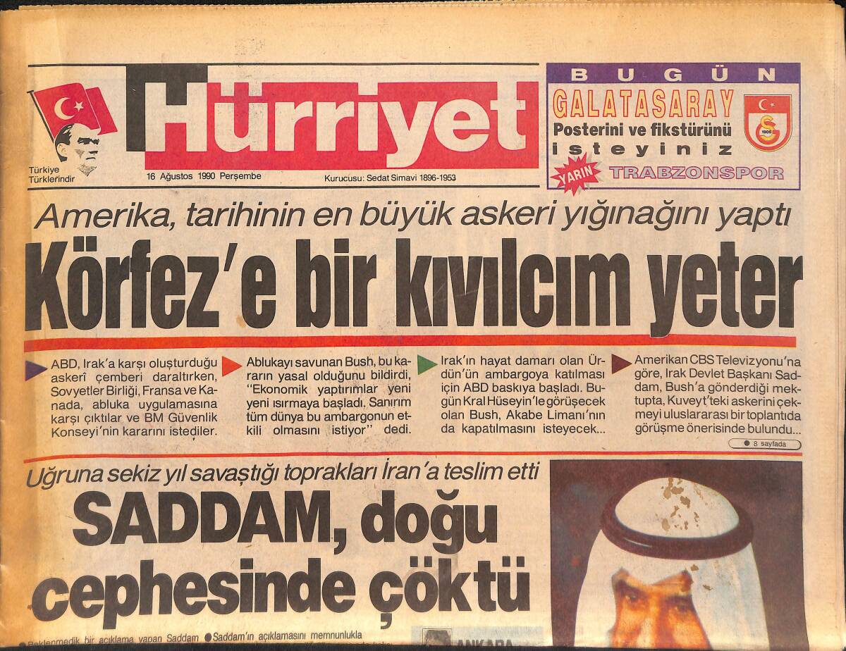 Hürriyet Gazetesi 16 Ağustos 1990 - Nükhet Durunun Dekoltesi - Efsane Madonna GZ132732 - 1