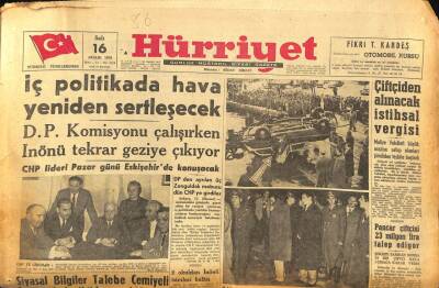 Hürriyet Gazetesi 16 Aralık 1958 - İç Politikada Hava Yeniden Sertleşecek GZ86174 - 1