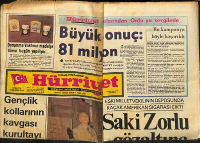 Hürriyet Gazetesi 16 Aralık 1974 - Saki Zorlu Gözaltına Alımdı GZ97497 - 1