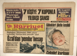 Hürriyet Gazetesi 16 Aralık 1984 - Özaldan Pembe Hesap GZ5144 - 1