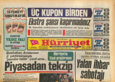 Hürriyet Gazetesi 16 Aralık 1985 - İhracatımıza Darbe Oyunu Ortaya Çıkarıldı - Fenerbahçe Şenolla Sevindi GZ127607 - 1