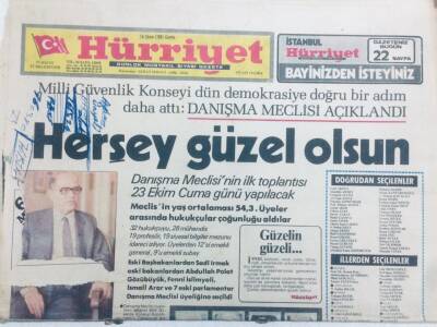 Hürriyet Gazetesi 16 Ekim 1981 - Danışma Meclisi Açıklandı GZ41986 - 1
