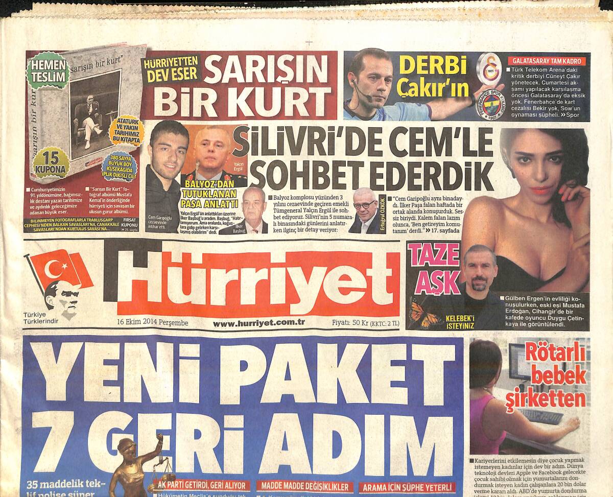 Hürriyet Gazetesi 16 Ekim 2014 - Macerayı Şehirde Arayanlara Yeni Amarok 4x2 Otomatik - Toyota'da Sular Durulmuyor GZ159601 - 1