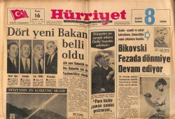 Hürriyet Gazetesi 16 Haziran 1963 - Bikovski Fezada Dönmiye Devam Ediyor GZ70917 - 2