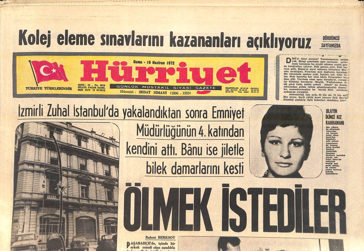 Hürriyet Gazetesi 16 Haziran 1972 - Kurtuluş Savaşı Kütahya Ve Dumlupınar Topraklarında Anıtlaştı - 30 Yılı Dolduran Memurların Emekli Olması İstendi GZ156681 - 1