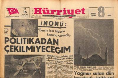 Hürriyet Gazetesi 16 Kasım 1965 - Motörü Yanan THY Uçağında 49 Kişi Ölüm Tehlikesi Atlattı GZ91607 - 1