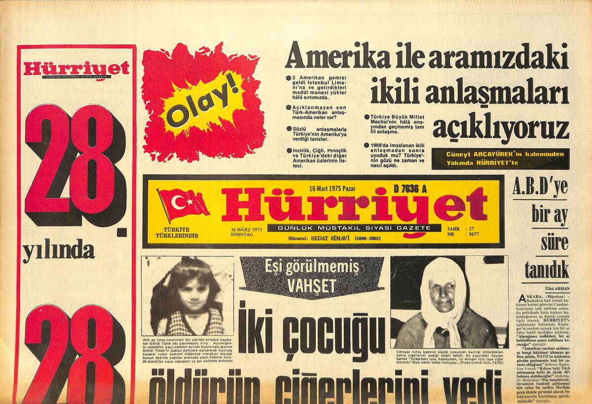 Hürriyet Gazetesi 16 Mart 1975 - Semiha Yankı'nın Paris'te Gezmekten Müziğe Bir Dakika Vakti Yok - Ruhr Havzası Ecevit'i Bağrına Bastı GZ157541 - 1