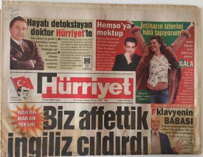 Hürriyet Gazetesi 16 Mart 2003 -Ocgar Törenlerinde Barış Mesajı Serbest - GZ16140 - 2