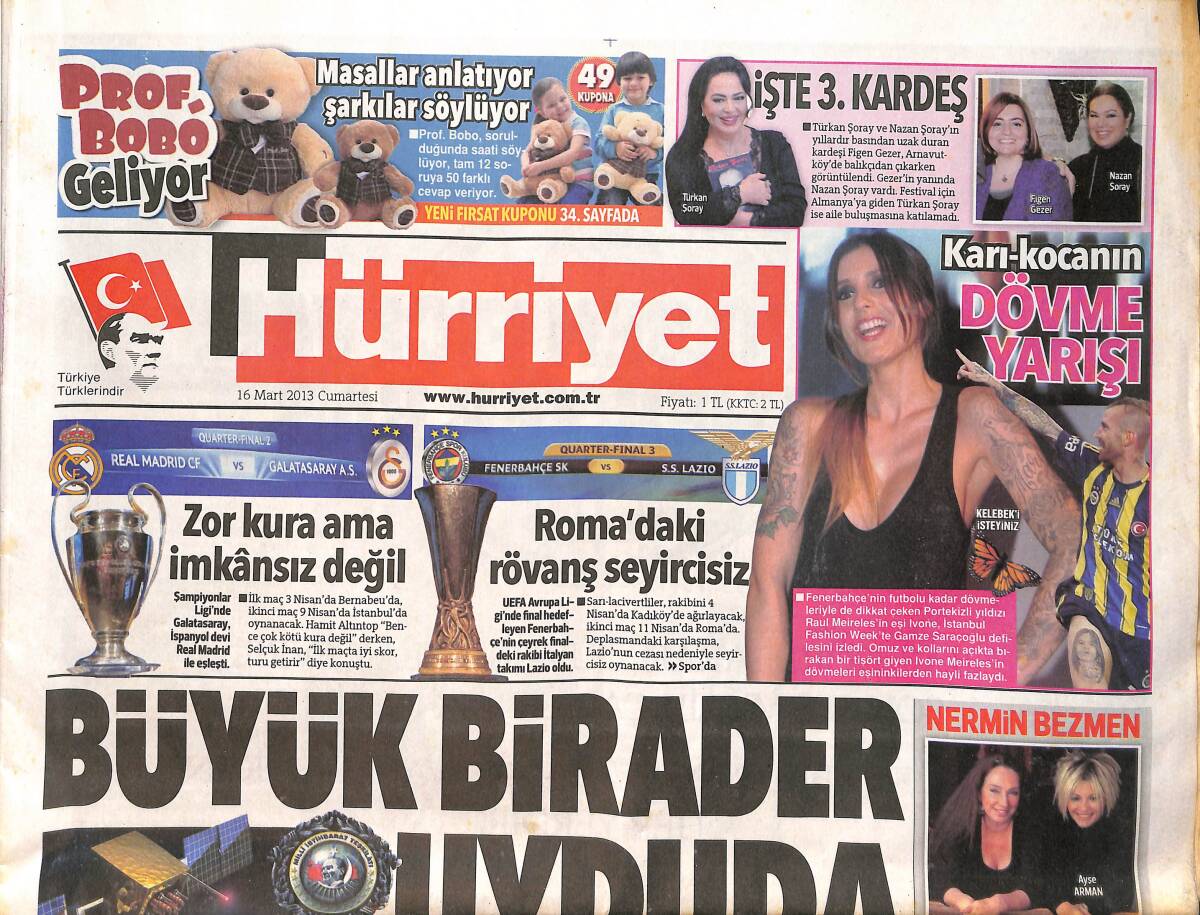 Hürriyet Gazetesi 16 Mart 2013 - Efes Pilsen Bira Reklamı - İstanbul , İnternetin Dünya Merkezi GZ160247 - 1