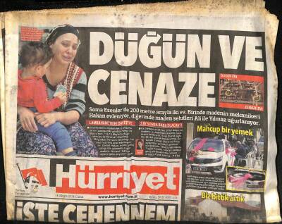 Hürriyet Gazetesi 16 Mayıs 2014 - Somada Hüzün Konvoyu GZ115896 - 1