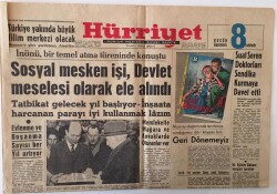 Hürriyet Gazetesi 16 Nisan 1962 - Sosyal Mesken İşi , Devlet Meselesi Olarak Ele Alındı - GZ16432 - 2