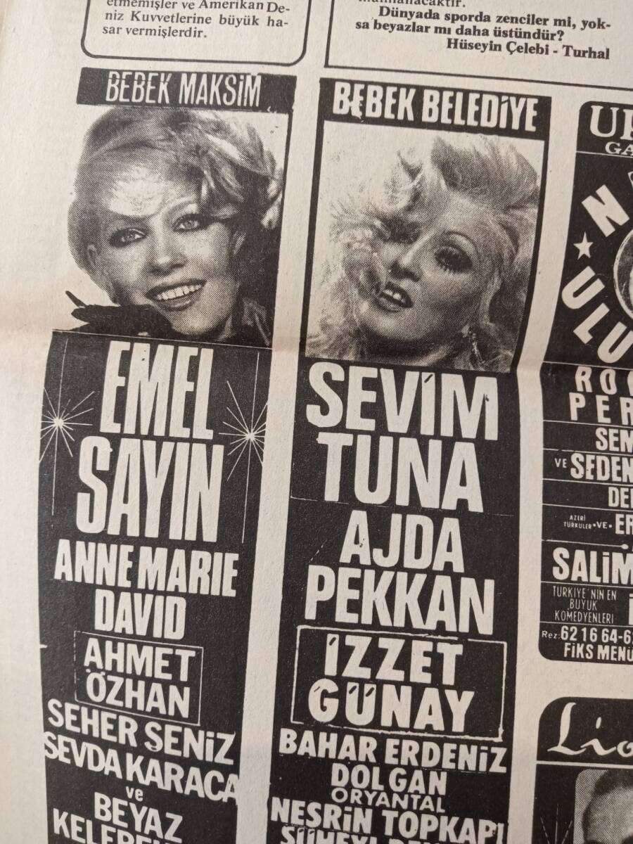 Hürriyet Gazetesi 16 Ocak 1975 - Emel Sayın Maksim Gazino Afişi GZ146547 - 2