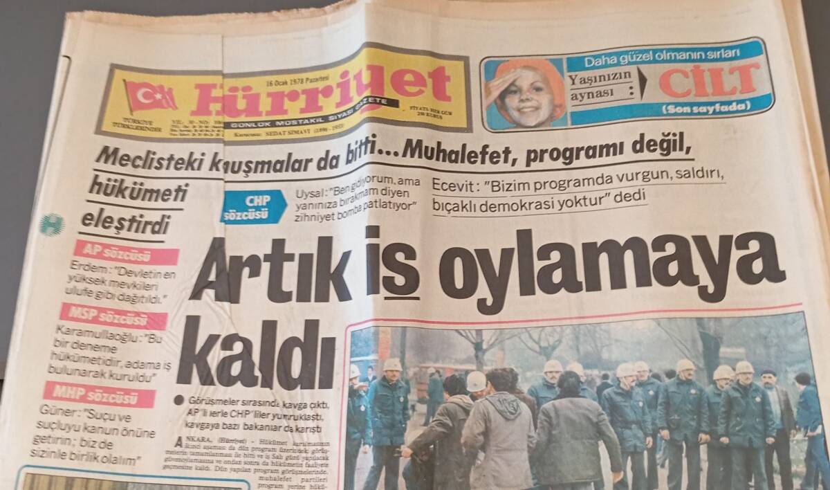 Hürriyet Gazetesi 16 Ocak 1978 - Orkunt, Nükhet Duru'dan Özür Diledi - Hürriyet Çekiliş 