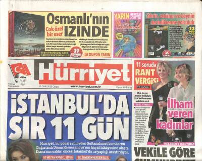Hürriyet Gazetesi 16 Ocak 2015 - Fahriye Evcen Albüm Yapabilirim - Avrupada Özgür Basın Çağrısı GZ106204 - 1