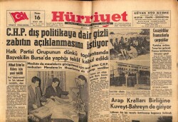Hürriyet Gazetesi 16 Şubat 1958 - Arap Kralları Birliğine Kuveyt - Bahreyn de Giriyor GZ68980 - 2