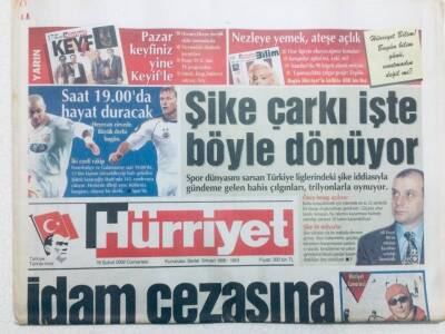 Hürriyet Gazetesi 16 Şubat 2002 - İdam Cezasına 312 Formülü GZ43344 - 2