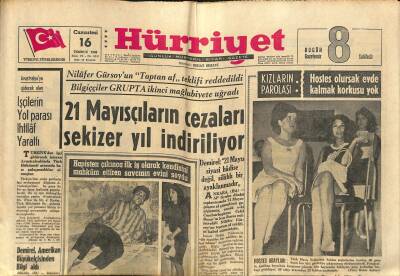 Hürriyet Gazetesi 16 Temmuz 1966 - Türk Hava Yollarına Hostes Dayanmıyor GZ117464 - 1