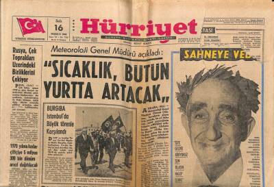 Hürriyet Gazetesi 16 Temmuz 1968 - Burgiba İstanbulda Büyük Törenle Karşılandı GZ79570 - 1