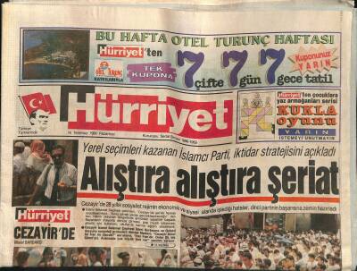 Hürriyet Gazetesi 16 Temmuz 1990 - İstanbul , Dalana Hasret - Ornellanın Gelinlik Kızı GZ122887 - 1