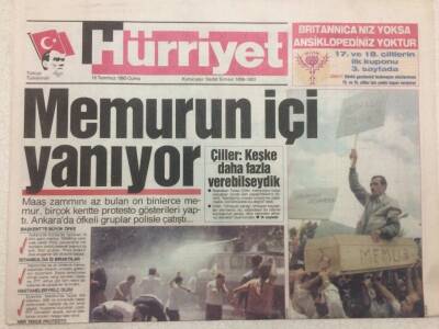 Hürriyet Gazetesi 16 Temmuz 1993 - Memurun İçi Yanıyor GZ52072 - 1