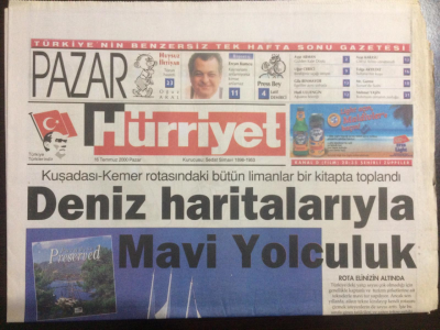 Hürriyet Gazetesi 16 Temmuz 2000 - Deniz Haritalarıyla Mavi Yolculuk GZ21937 - 1