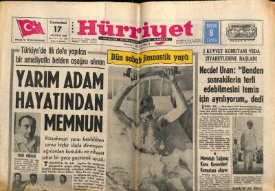 Hürriyet Gazetesi 17 Ağustos 1968 - Memduh Tağmaç Kara Kuvvetleri Komutanı Oluyor GZ68864 - 2