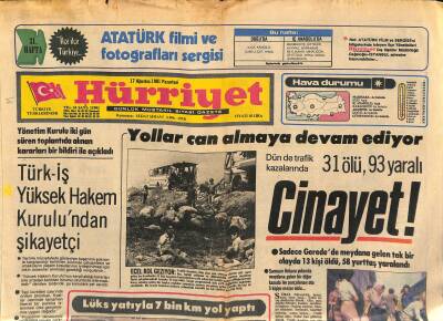Hürriyet Gazetesi 17 Ağustos 1981 - J.R. İle Baş Edemeyen Pamela İntihara Kalkışıyor GZ119275 - 1